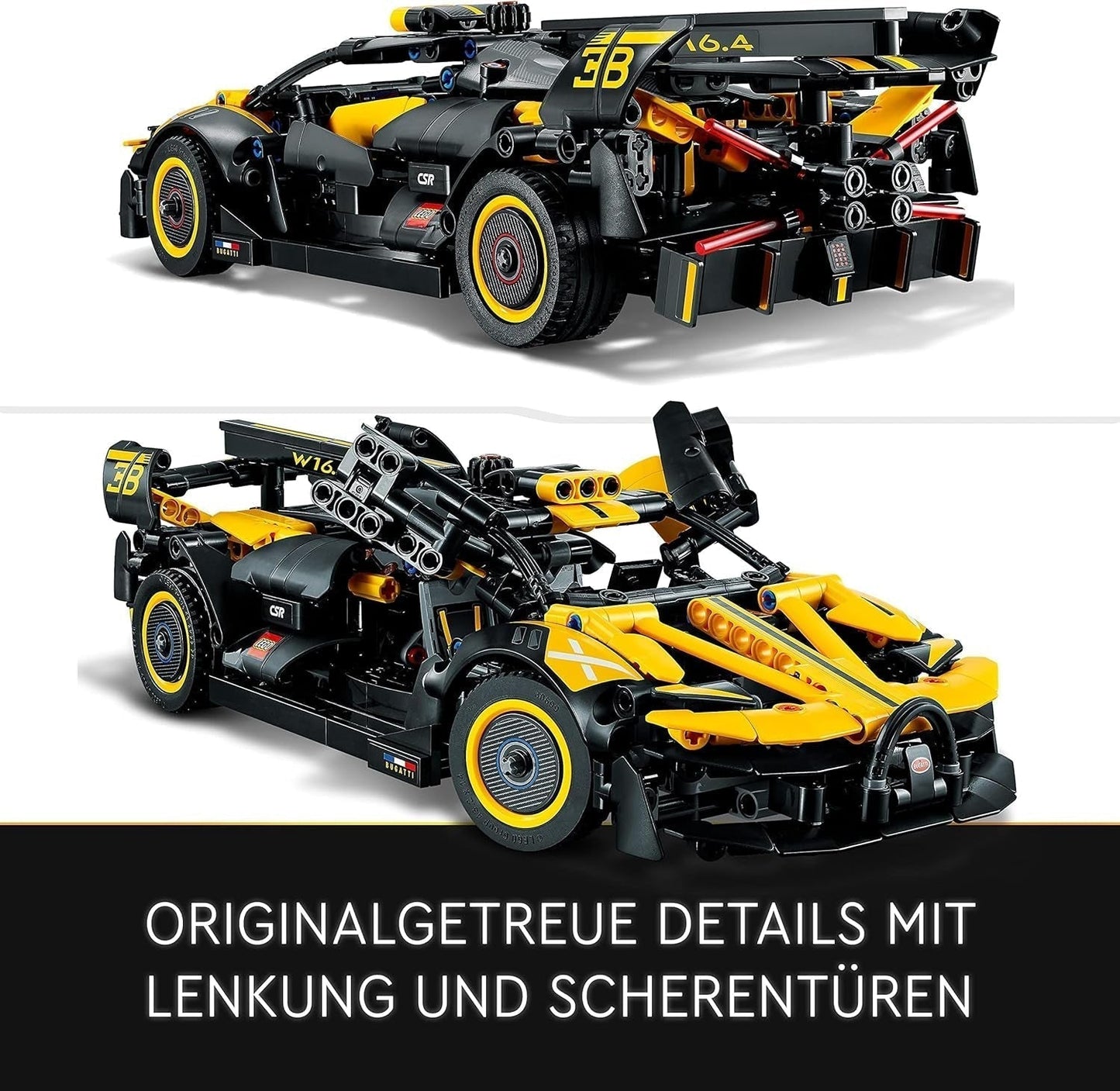 LEGO Technic Bugatti racerbil, bilmodelsæt, sportsvognslegetøj, ikonisk samlerbilsæt, byggelegetøj fra 9 år 42151 Byggesæt Besuche den LEGO-Store