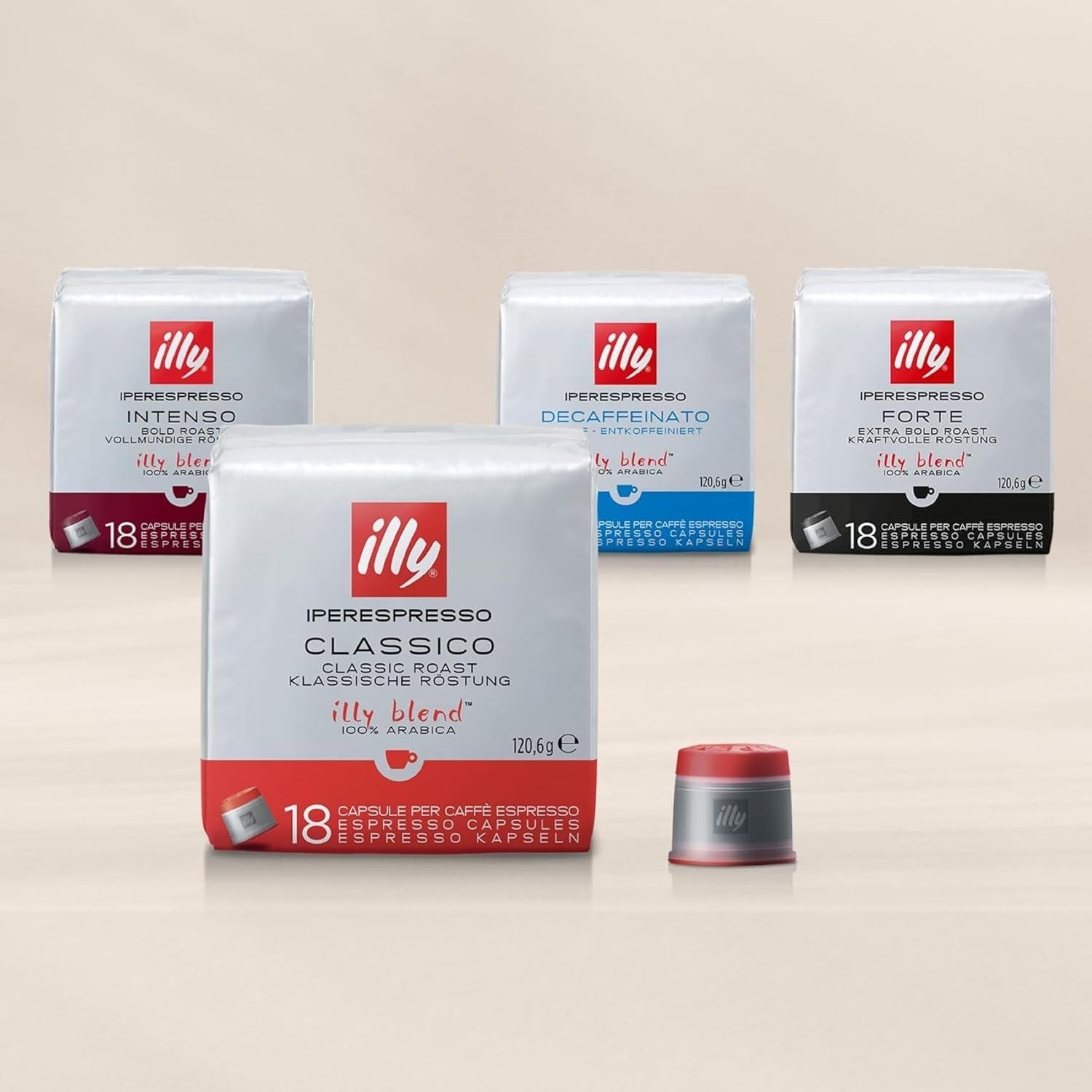 illy Iperespresso Kaffeekapseln klassiske Röstung INTENSO, 1 Packungen zu je 18 Kaffeekapseln