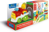 Clementoni Animali-3 Talking Interactive Udvidbart elektrisk toglegetøj til 1 år gammel baby (italiensk version) Fremstillet i Italien Multicolor 17740 Jucarii Bebe Naty Shop