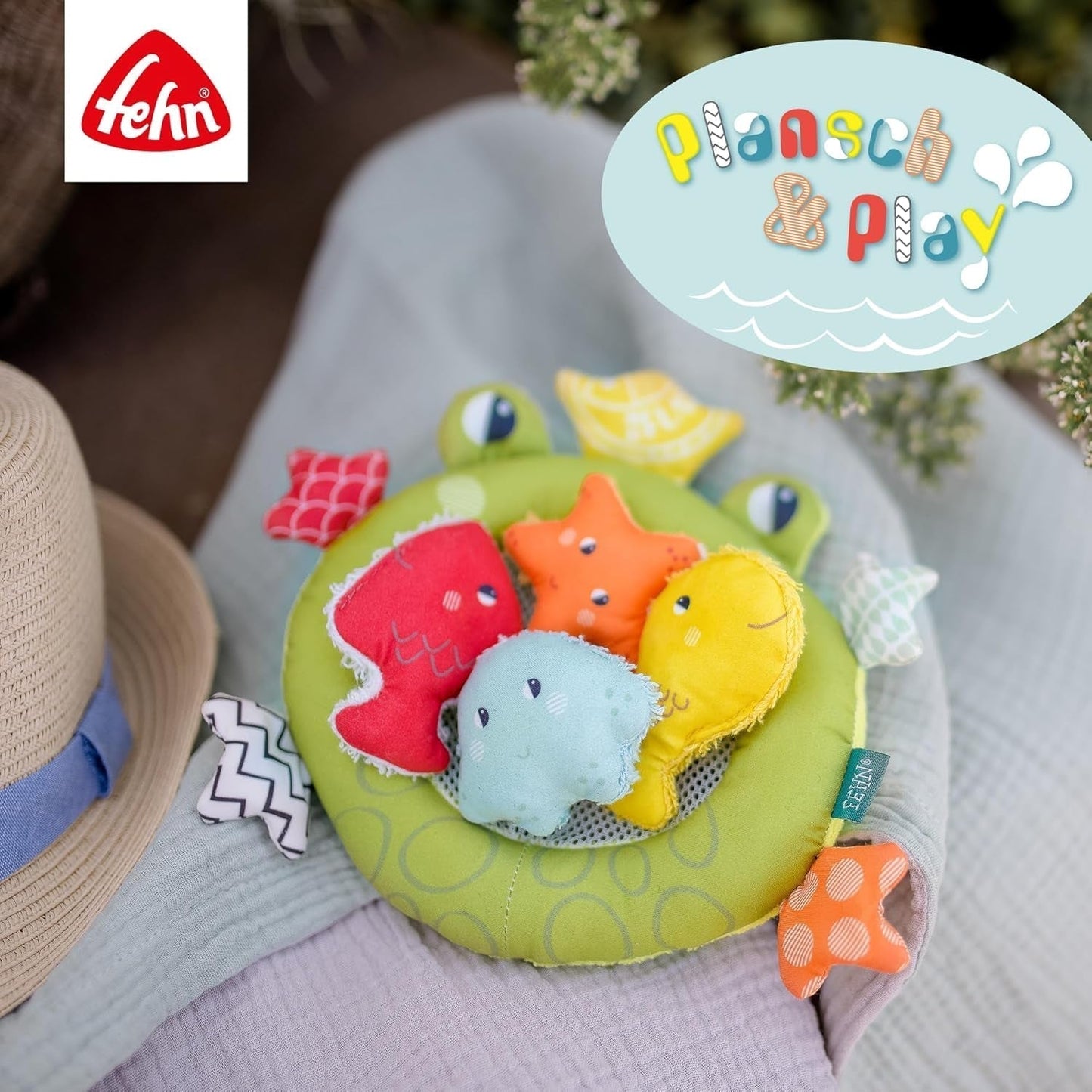 Fehn frø-badenet - Babybadelegetøj til badekar - Flydende vandlegetøj til glædelig badesjov - Badelegetøj til babyer og småbørn fra 0+ måneder Babylegetøj Naty Shop