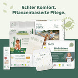 Naty BioEmbrace babybleer, størrelse 3 (4–9 kg) | 100% plantebaserede materialer, skånsomme mod huden | Åndbar blødhed, dermatologisk testet, fremragende absorption | 100 stk.