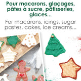 Scrapcooking - Sæt med 3 julemadsfarve i pulverform - rød, grøn, guld - spiselig madfarve til bagning, kager, småkager, kager, dej, fondant - julepynt - 4018