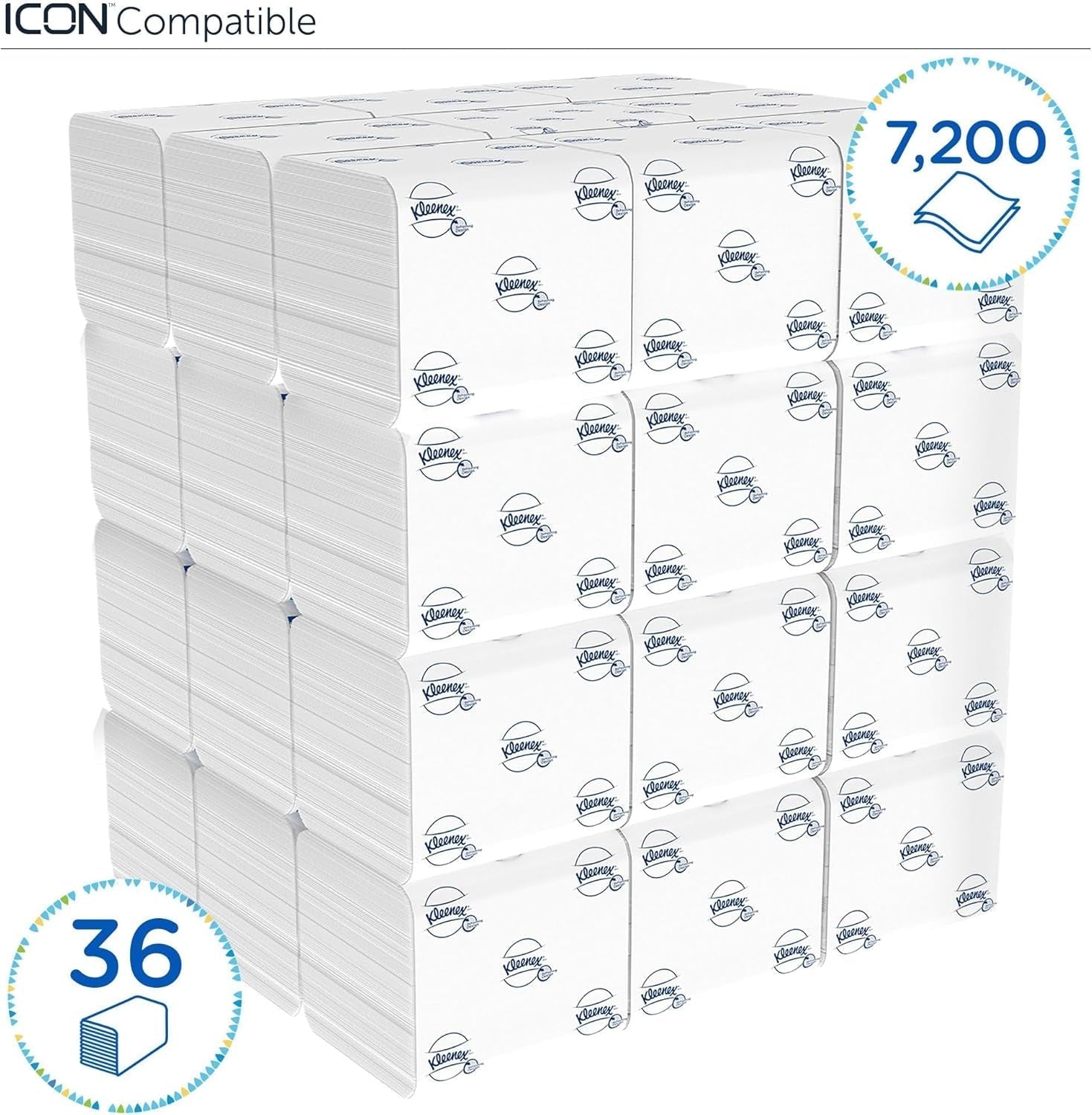 Kleenex enkeltark toiletpapir 8408, 2-lags toiletpapir i bulkpakker, lavet af Fsc-certificeret papir, 36 pakker X 200 ark (7.200 ark)