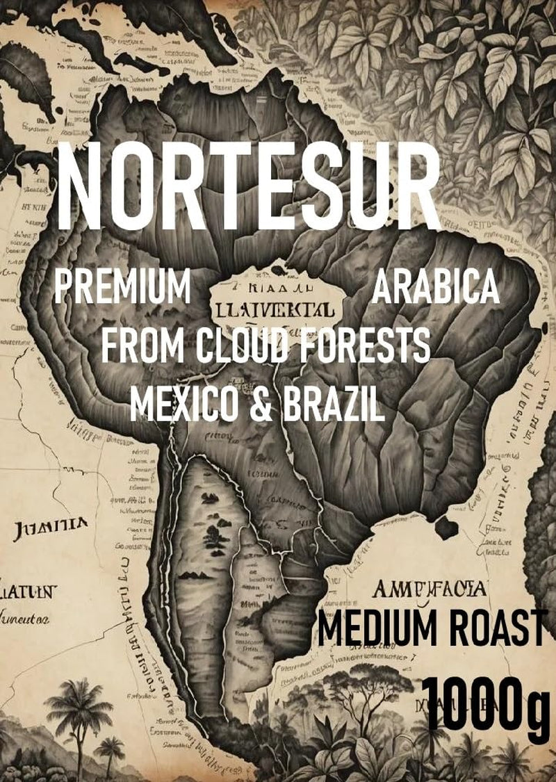 Norte Sur kaffe, stærk kaffe til daglig maling. 100% Arabica fra Mexico og Brasilien.