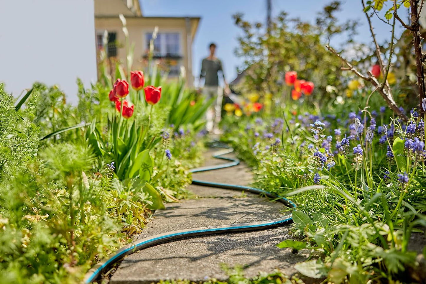 Gardena EcoLine slange 1/2 tomme, 20 m uden systemkomponenter: Bæredygtig haveslange lavet af genbrugsplast, fri for ftalater og forurenende stoffer, stærk grebsfunktion, frost- og UV-bestandig (18930-20)