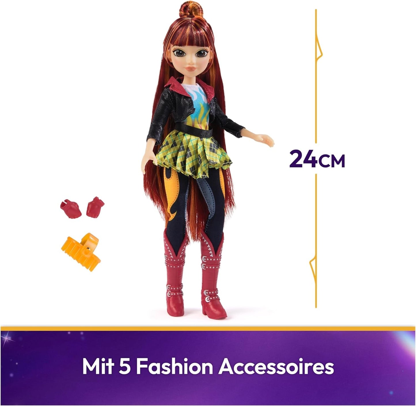 Unicorn Academy Valentina Doll - den originale dukke fra den populære Netflix-serie, er 24 cm høj og har 5 tilbehør til fantasifuldt rollespil, til børn fra 4 år og opefter
