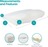 Edihome Nakkestøttepude Nakkesmertelindrende pude 50 x 30 x 10 cm Memory Foam Nakkepude Ortopædisk Pude Ergonomisk Dobbelt Bomuldsbetræk Hypoallergenisk