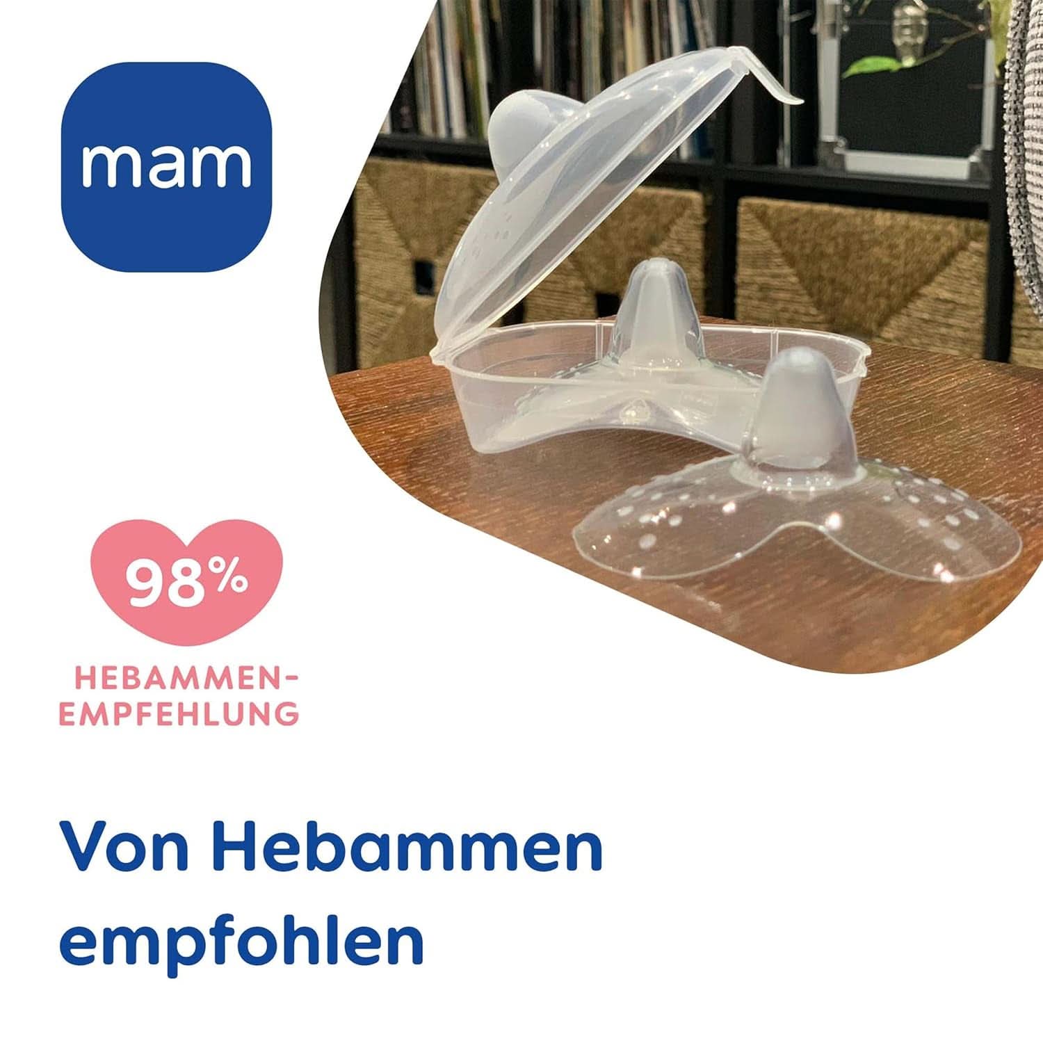 MAM Stillhütchen Größe S (Ø 17 Mm) Im 2Er-Set, Extra Weiche Brusthütchen Zum Schutz Beim Stillen, Brustwarzenschutz Für Maximalen Hautkontakt Zwischen Mutter Und Kind Accessories Mad og Amning Bebe Naty Shop