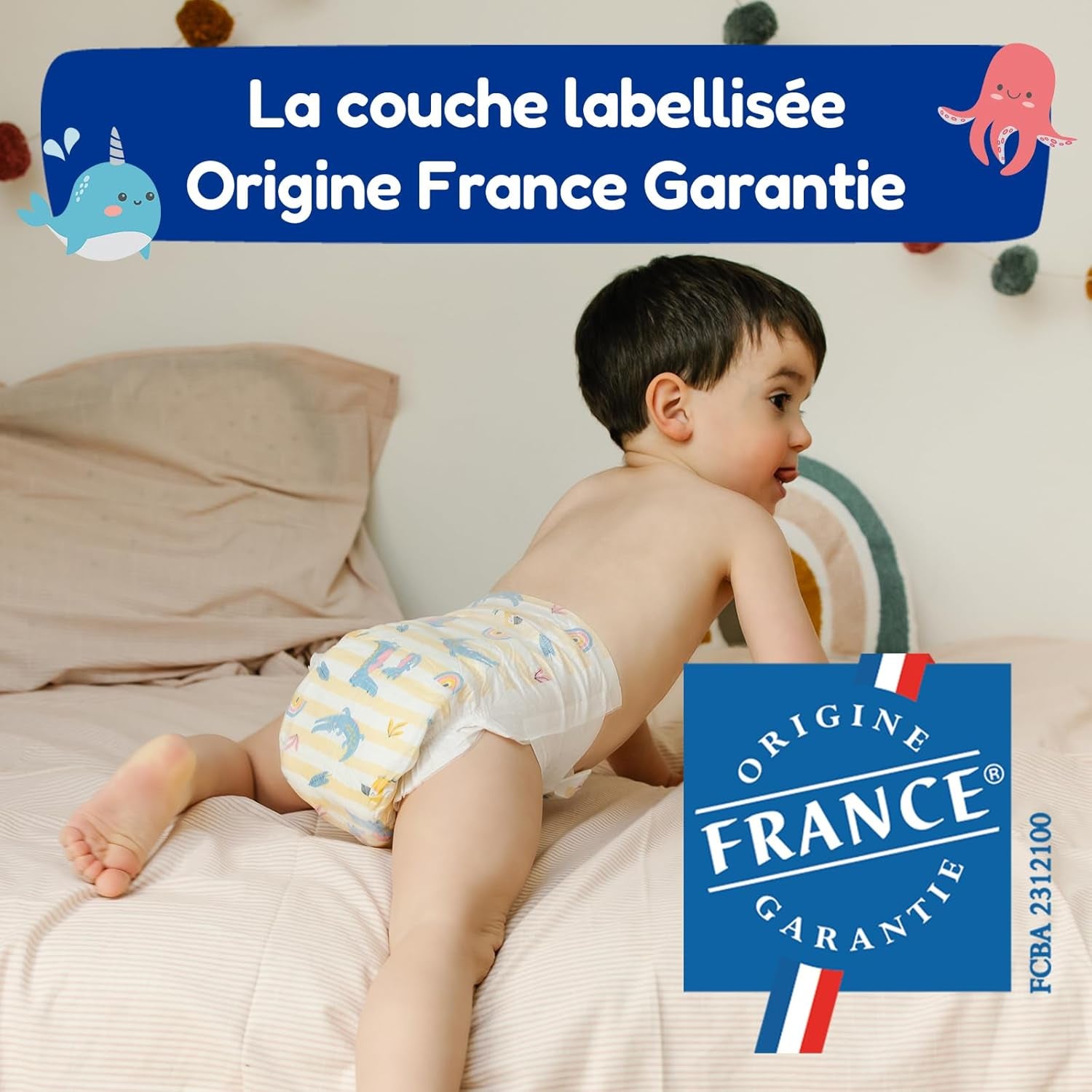 - Blestørrelse 4+ 9-20 kg – Ökologische Babywaidern – natürliche Babypflege, hypoallergen, ohne Parfüm und auslaufsicher – hermestellung in Frankreich – 126 engangsbleer – 1 måned