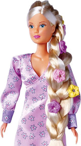 Simba 105733640 - Steffi Love Flower Hair, dukke med ekstra langt hår, inkluderer 6 clips, flettilbehør og kam, 29 cm, i alderen 3+
