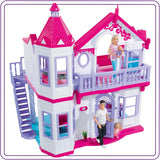 Simba 104661996 - Steffi Love Dreamhouse, Stort Legehus, 4 Værelser, INGEN DUKKERE, 84 cm høj, To Etager, Funktionel Klokke, Sammenklappelige Naty Shop Dukkehuse
