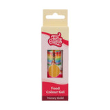 Funcakes madfarve, Honey Gold farve gel: Højkoncentreret madfarve til dej, creme, fondant, marcipan og kager. Nem dosering. Enkelt dråbe for at skabe levende farver. Halal. 30 g.
