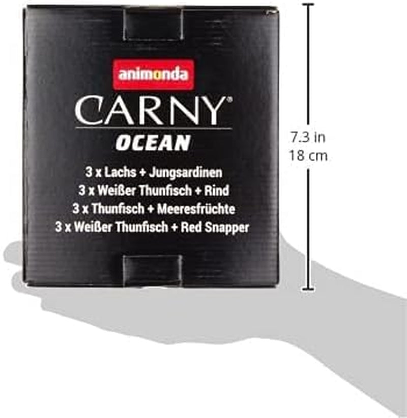 animonda Carny Adult Ocean Marine Variety No. 1 (12 x 80 g), vådfoder til voksne katte, vådfoder med møre fiskefileter, kornfrit og sukkerfrit kattefoder