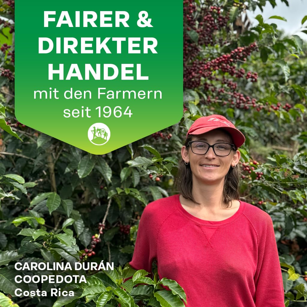 Hochland Kaffee - Holanka Crema - 250g Kaffeebohnen - Bæredygtigt direkte salg - Perfekt til fuldautomatiske maskiner og Siebträger - Mildere aromatisk smag - Bedste kvalitet fra Peru