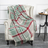 G Lake Orange plaid tæppe Kast Akryl Blødt Vendbart Farvet Frynset Sengetæppe Gave Til Julepynt 127 Cm B X 170,2 Cm L-Græskar Orange Senge og Tæpper G Sø Julefarve 50" B X 67" L