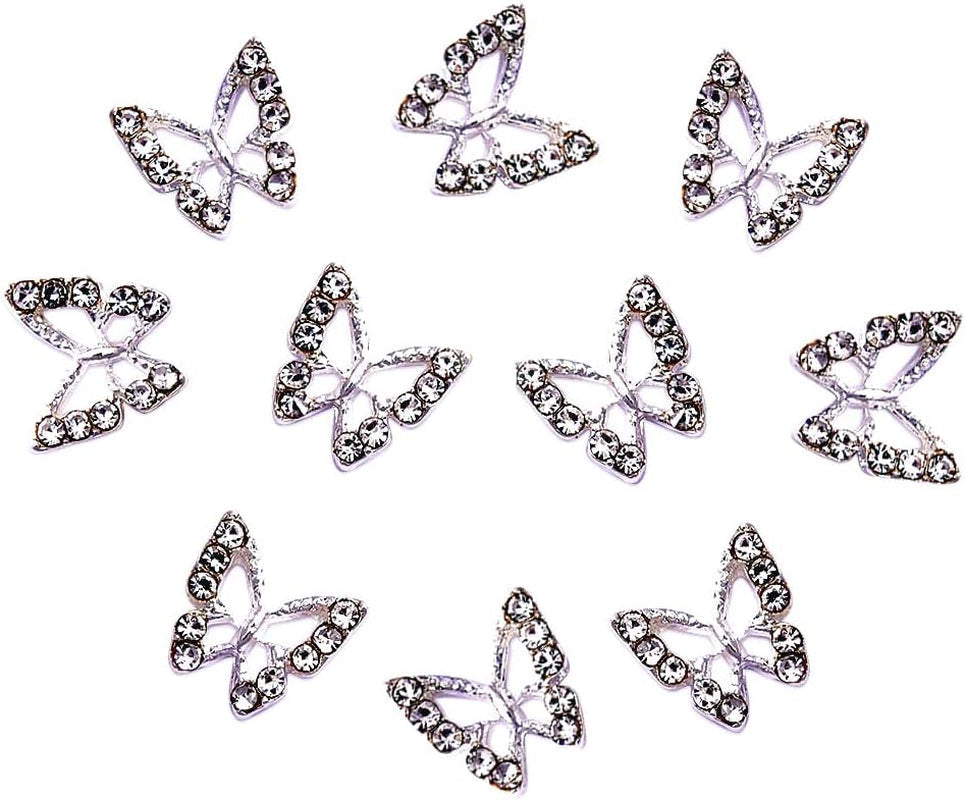 10 stykker legeret sommerfugl negle charms metal negle kunst vedhæng sten til diamanter negle ædelstene Negle smykker kunst dekorationer Negle kunst smykker fremstilling
