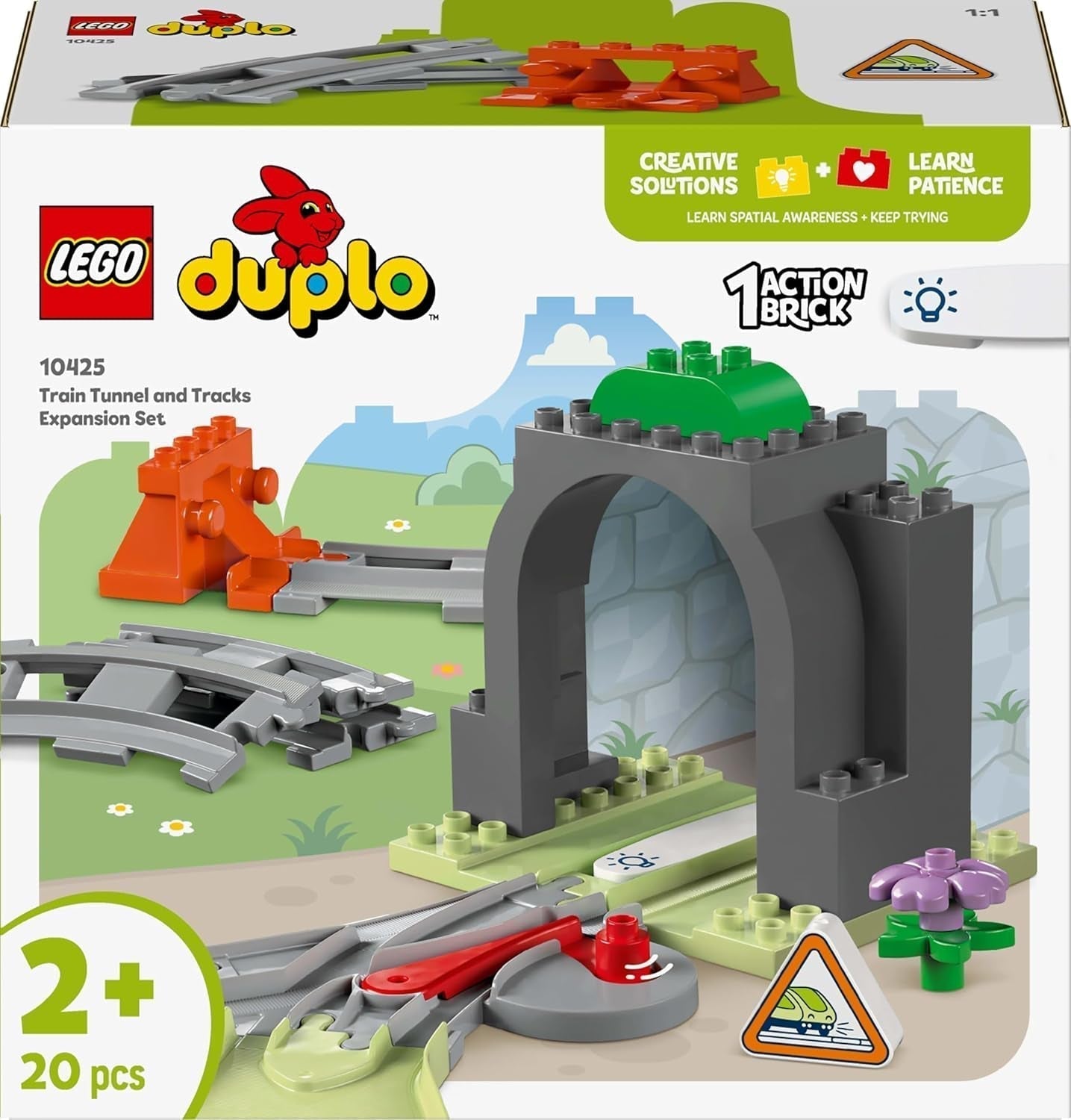 LEGO DUPLO Bybanetunnel og spor - Udvidelsessæt, Gave til småbørn, Tilskynder til Behændighed, Legesæt til 2 år gamle køretøjsfans, Kreativt læringslegetøj 10425 Byggesæt Besuche den LEGO-Store