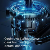 Siemens EQ500 klassisk automatisk espressomaskine, TFT farveskærm, 5 typer kaffe og mælk, dobbelt kop funktion, nem rengøring, aftagelig bryggeenhed, med mælkeslange, sort, TP511E19