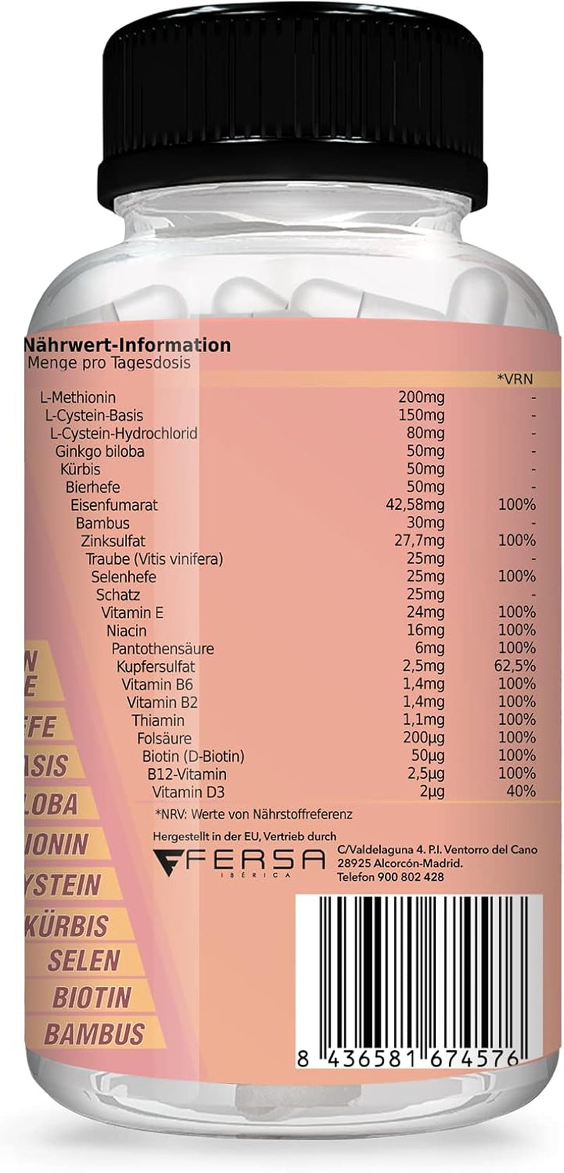 Healthy Fusion Haircomplex, effektiv mod hårtab, 30 kapsler Hårpleje Naty Shop