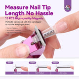 Saviland negle manicure cutter med 15 magneter, gel negle negle trimmer manicure negle cutter til kunstige negle Gel negle Akryl negle kunstige negle (rød rød)