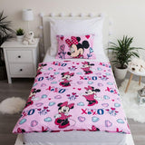 Disney Sengetøj, Minnie Mouse Pink Baby, 100 % bomuld Sengetøj med lynlås - Kids Naty Shop