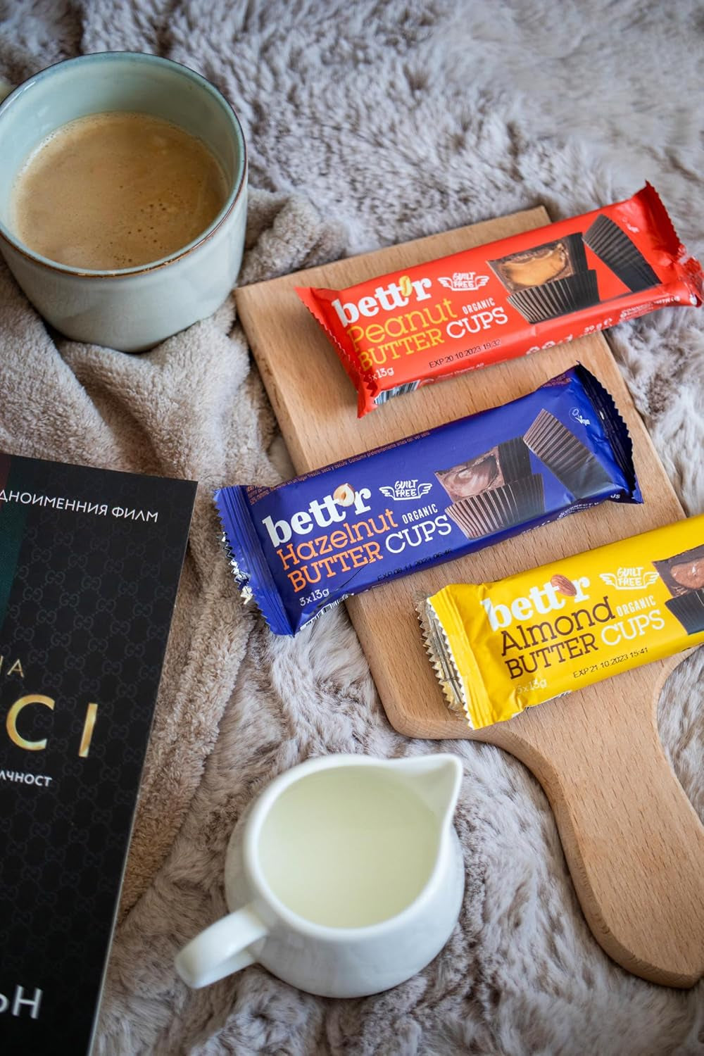 Bett'r Guilt-fri økologiske hasselnøddesmørblomster. 100% vegansk, glutenfri og laktosefri - 12 x 39 g
