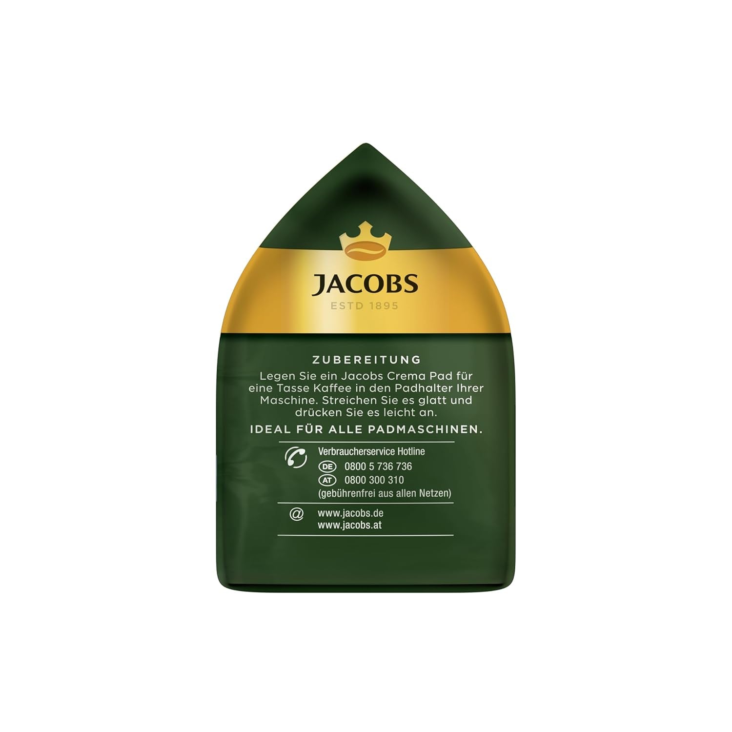 Jacobs Pads Crema Mild, Senseo-kompatible pads, 5 x 18 Getränke, 90 Kaffeepads