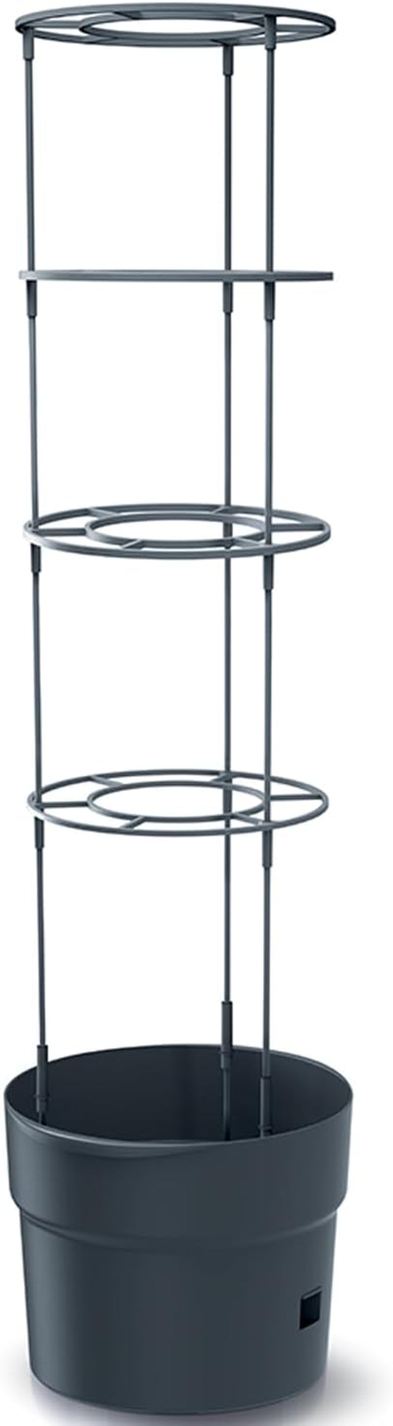 Prosperplast tomatkimplantepotter med espalier – Robust plastikpotte | Antracit | Vejr- og UV-bestandig | 29,5 x 115,2 cm | Ideel til haven og terrassen