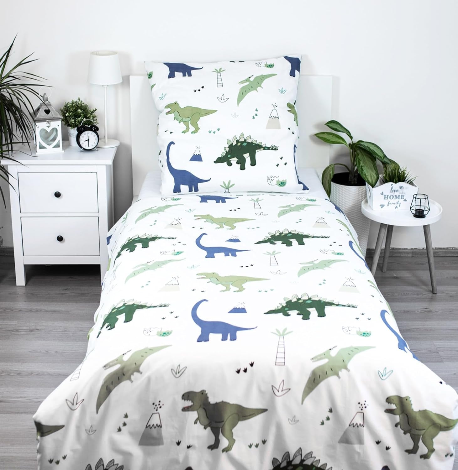 Sengetøj til børn, vendbart, Dinosaurer Sengetøj - børn Naty Shop Standardtitel