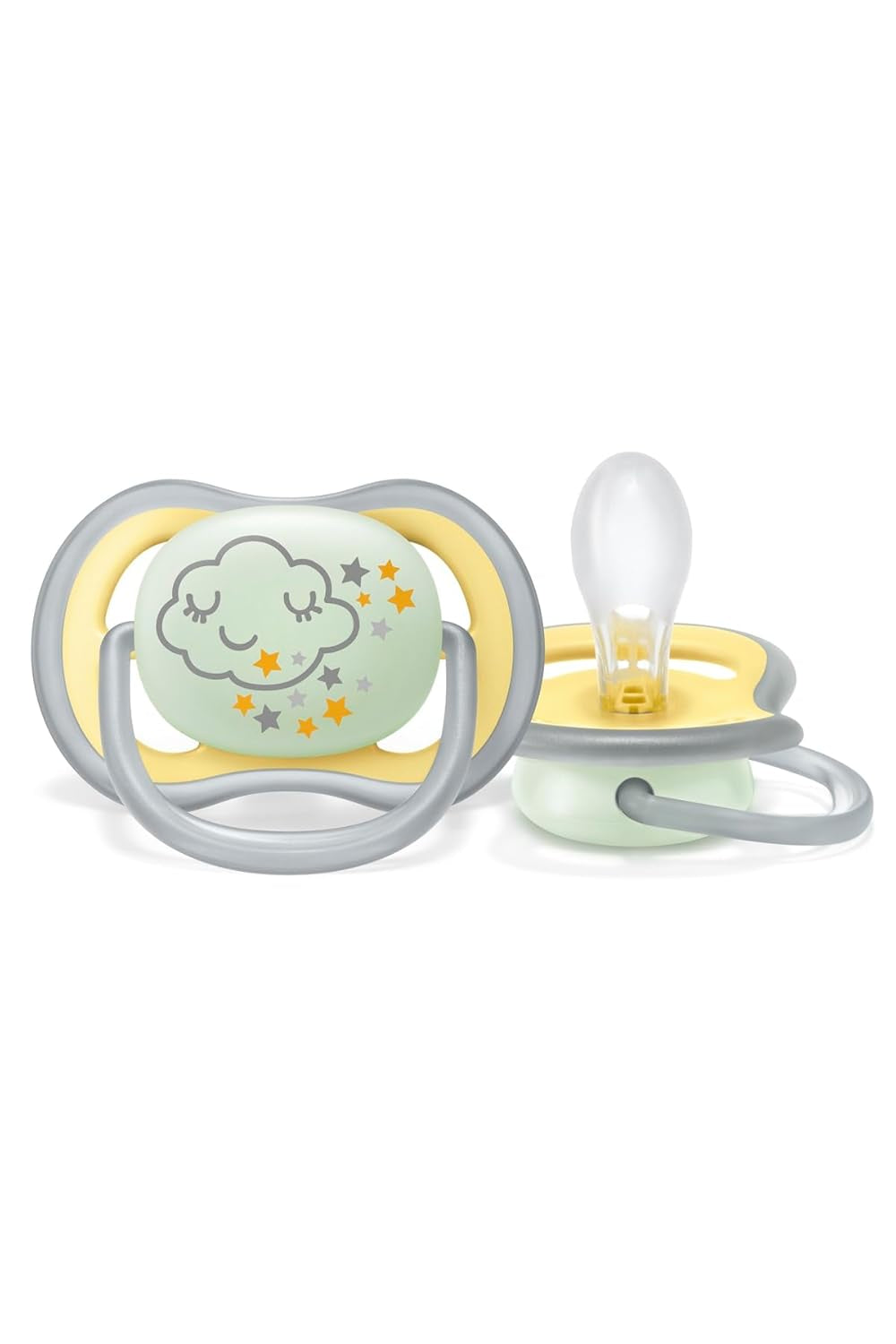 Philips AVENT Ultra Air Nighttime sut til babyer 18+ måneder Glow in the Dark Twin Pack Cloud/Tiger (model SCF376/01)