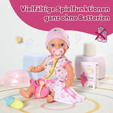 BABY Born Lena (Pige) - babydukke 36 cm - 7 funktioner inklusive tilbehør og madras - Fungerer helt uden batterier - Velegnet til små børn fra 1 år