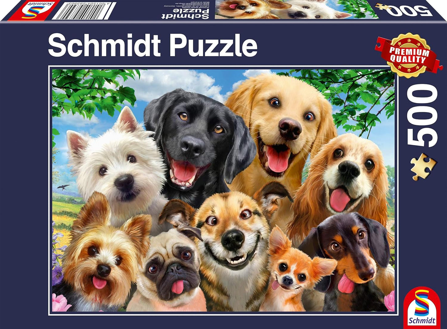 Schmidt Spiele 58390 Selfie hund, puslespil 500 brikker Puslespil Naty Shop Standard titel