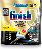 Finish Ultimate plus Infinity Shine Citrus Opvaskemaskine Tabs - Tabletter til opvaskemaskine, intensiv rengøring - 105 kapsler, citron Naty Shop
