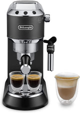 De'Longhi Dedica Style EC 685.B – Espressomaskine med portafilter, espressomaskine med professionel mælkeskummer, kun 15 cm bred, til malet kaffe eller ESE-kapsler, 1 l vandtank, sort