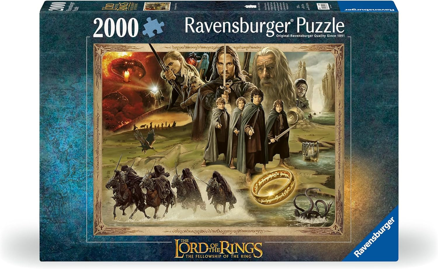 Ravensburger Puzzle 16927 - LOTR: The Fellowship of the Ring - Ringenes Herre 2000 brikker puslespil til voksne og børn over 14 år Puzzle Naty Shop