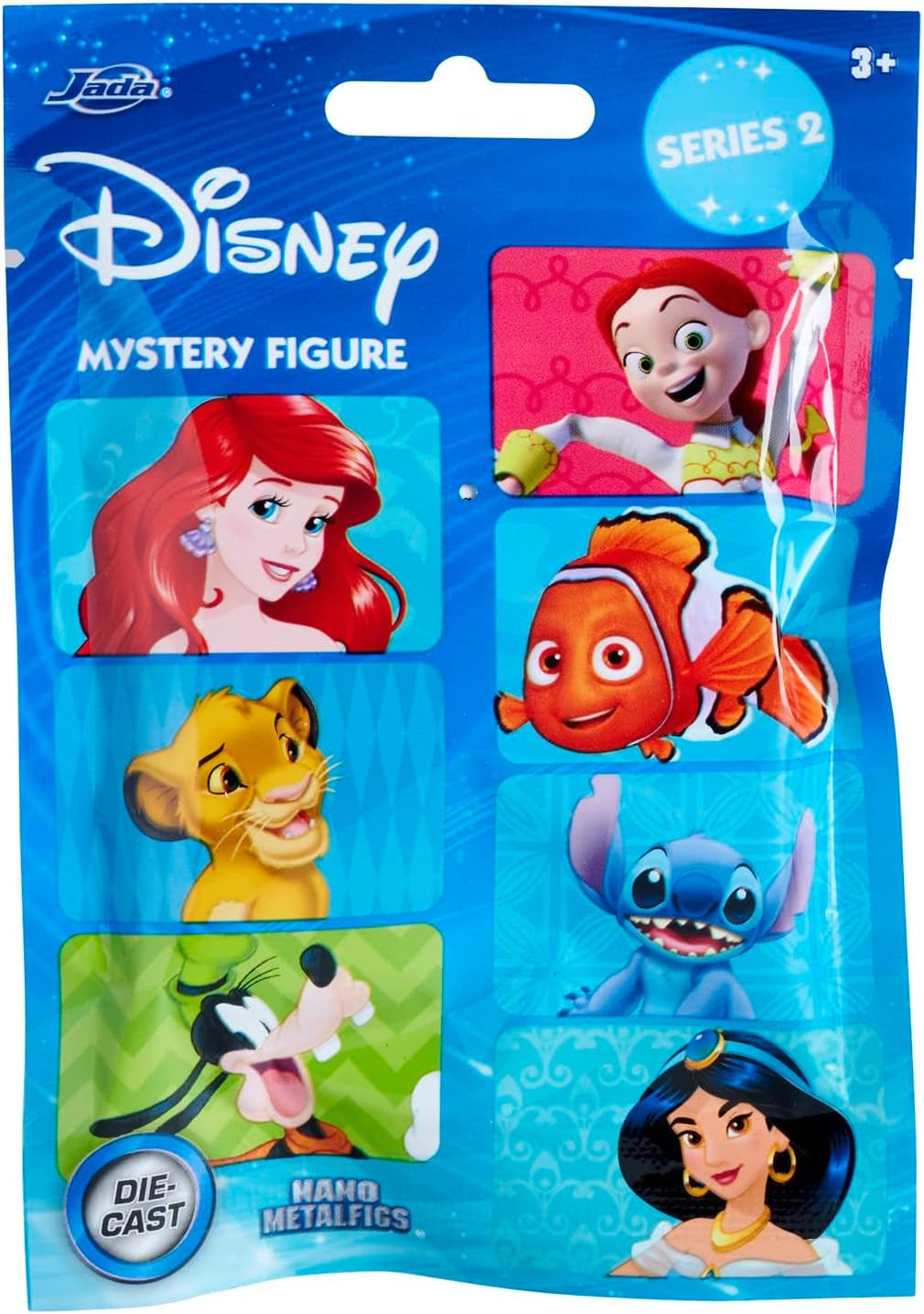 Jada Toys Disney Figur (1X Mystery Figur i Blind Pack) - 1 Surprise Samlerfigur fra 12 Disney Figurer, Nano Metal Figur (4 cm) Til børn og fans i alderen 3+, Serie 2, Sorte Actionfigurer Naty Shop