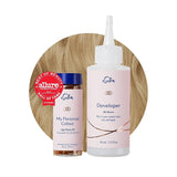 Permanent hårfarvesæt 100 % grå dækning Hjemmefarvning 0 % Ammoniak Hårfarver Multidimensionelle hårfarver Professionelle hårfarver Naty Shop Hårfarve Lysblond 9N