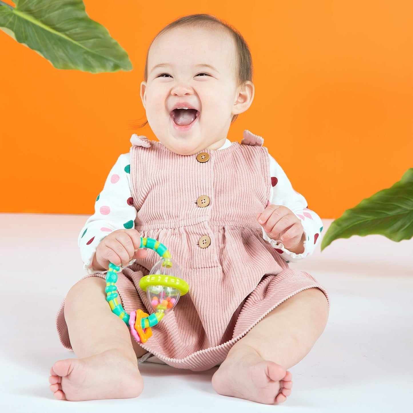 Bright Starts Little Shakers 6-delt gavesæt - babyrangler og bidere BPA-fri let at fange Unisex Newborn+