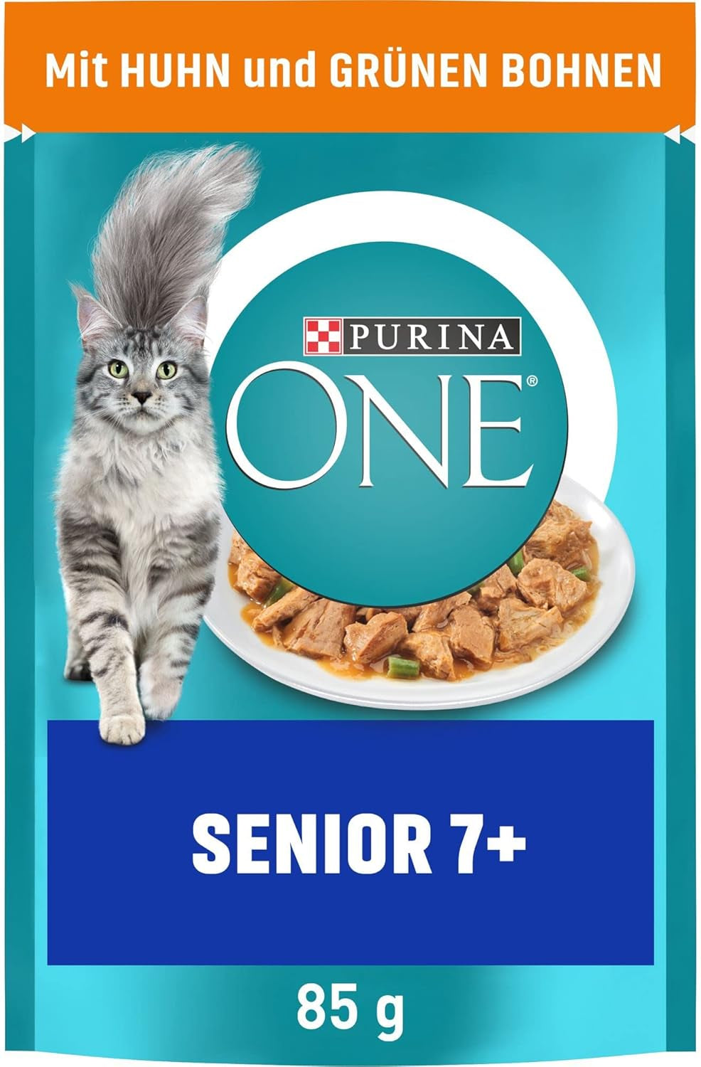 PURINA ONE Senior 7+ våd kattefoder, møre stykker i kyllingesauce, pakke med 26 stk (26 x 85g)