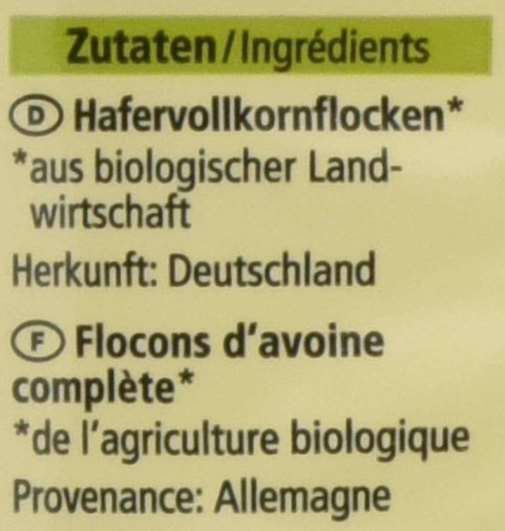Økologisk havregryn, små flager, 500 g (1 pakke)