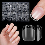 Korte kunstige negle 500 stk. Soft Gel Full Cover Neglespidser Til Gelnegle 12 Størrelser Forpolerede neglespidser Til Gelnegle Korte kunstige negle Kistenegleforlængelser med æske