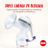 NUK manuel brystpumpesæt, blød silikonepude, 2 perfekt kombinerede flasker, 150 ml Tilbehør Mad og amning Bebe Naty Shop