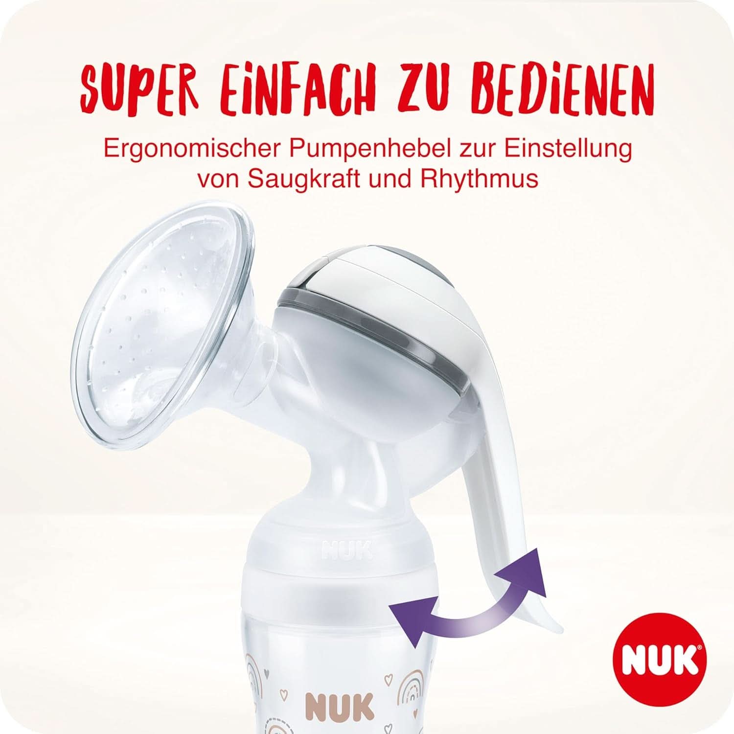NUK manuel brystpumpesæt, blød silikonepude, 2 perfekt kombinerede flasker, 150 ml Tilbehør Mad og amning Bebe Naty Shop