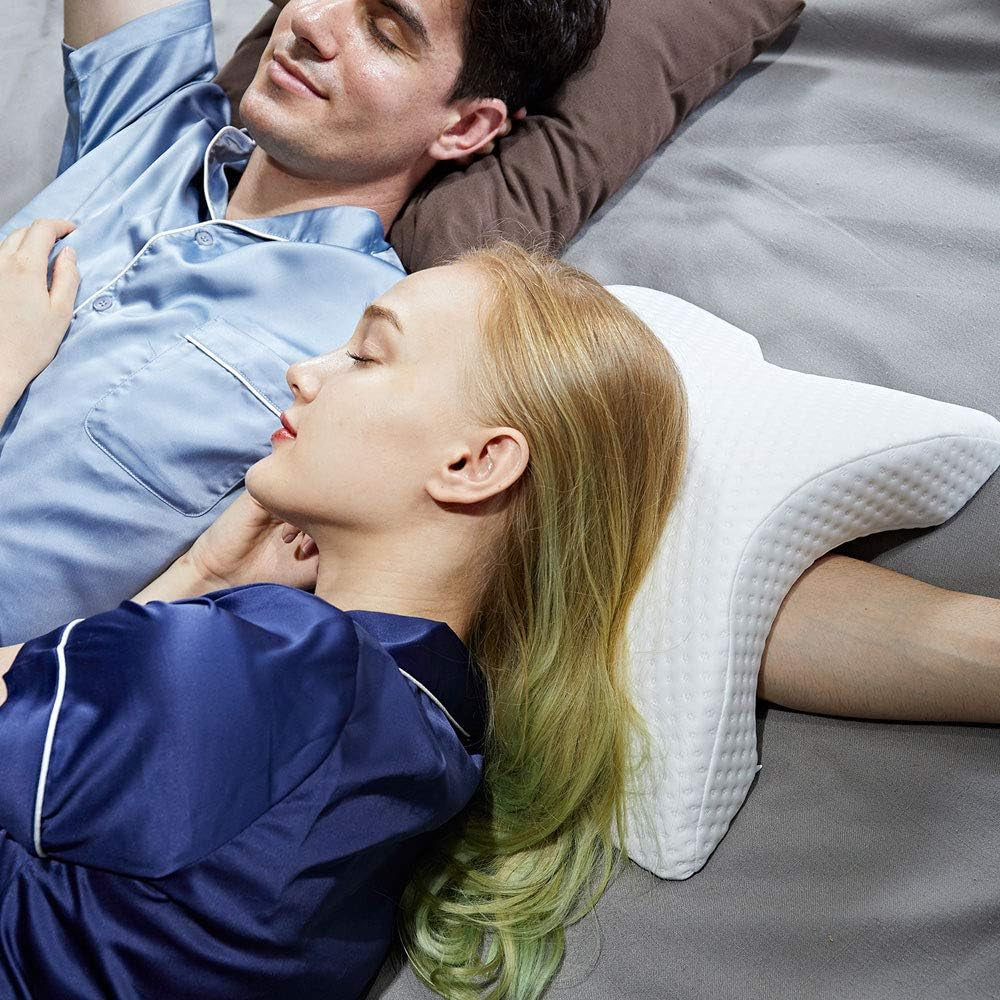 Couple Side Sleeping Pillow Relaxing Arm Curved Memory Foam Pillow U Shaped Neck Pillow Travel Pillow Zero Pressure Silk Ice Silk Pillow Slow Return For Couples Cervical Orthopedic Pillows Naty Shop