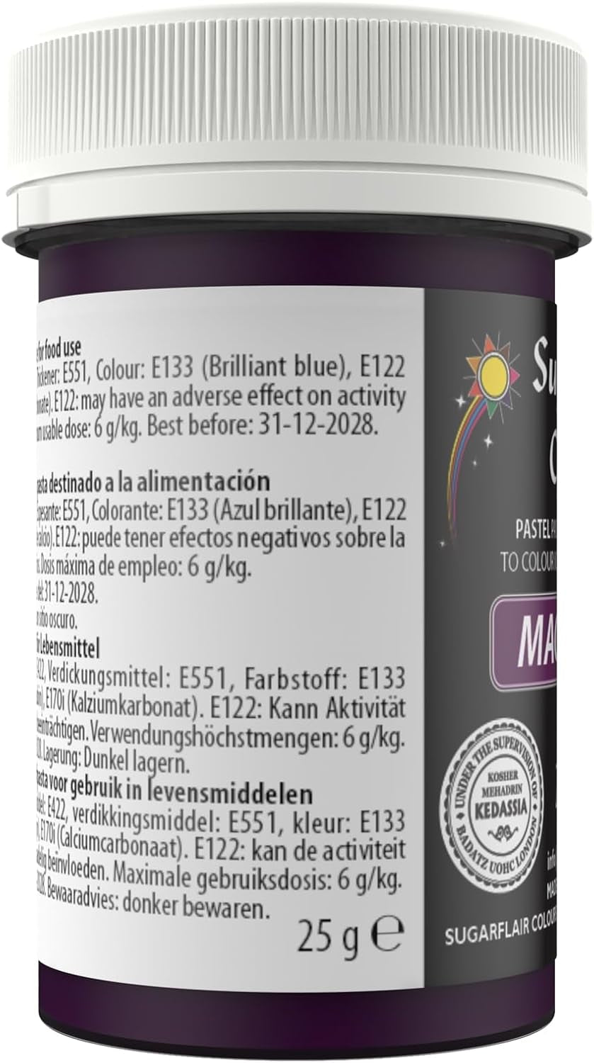 Sugarflair Pasta Madfarve Pastel Magenta, Madfarve til Pasta, Fondant og Marcipan, Spectral Concentrated Colors - 25g
