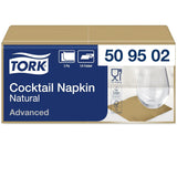 Tork naturcocktailserviet med fortrykt miljøsymbol, 200 servietter, 509502
