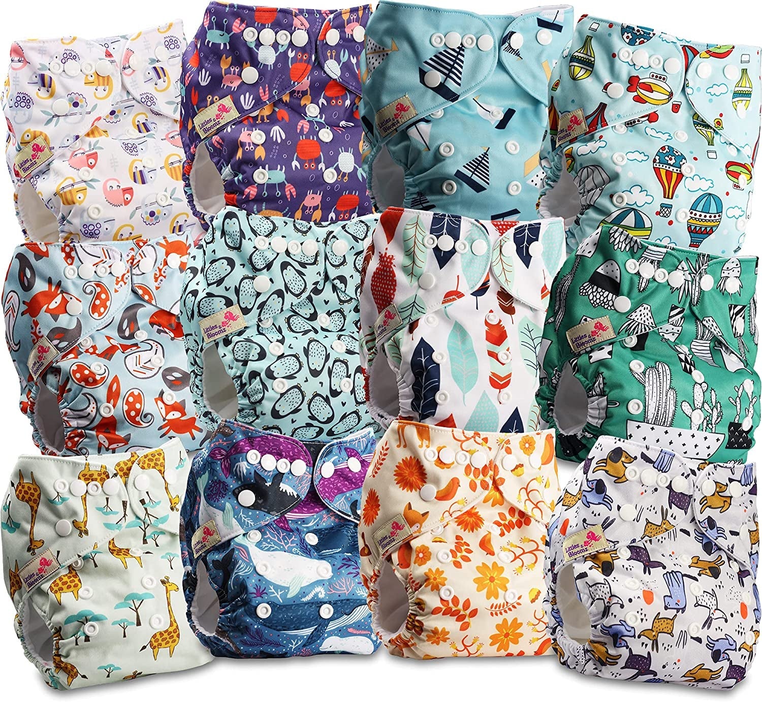 Littles og Bloomz FLP2-0406 Standard Clip Genanvendelig ble, 4 bleer