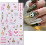 Jul 3D negle stickers 4 ark 5D negle stickers Stereoskopiske negle stickers dekorationer Negle Design Accessories