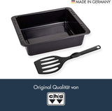Chg SET 341-46-60 Extra Tiefe Ofenform (7,0 Cm) "Emaille" Mit Profi-Pfannenwender", Schwarz Gesprenkelt Forme og bakker til bagning Naty Shop