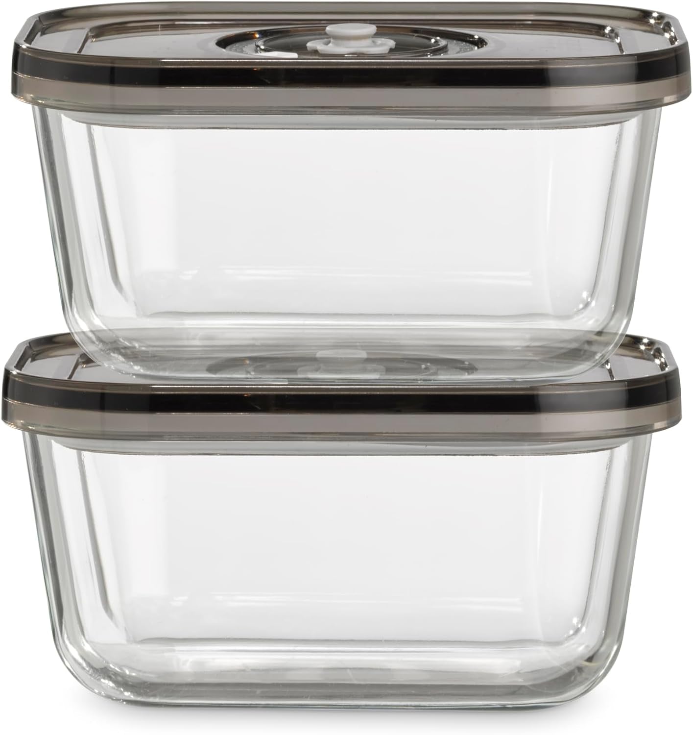 Caso Vacu OneTouch Eco sæt, manuel vakuumforsegler, inklusive 3 glasvakuumbeholdere og VacuBoxx Eco-Duo S - vakuumfriskhedsbeholder / 2 beholdere med hver 500 ml Madopbevaringsbokse Naty Shop